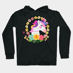 Unicorn with Flower Circle Hoodie